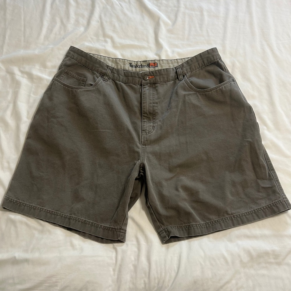 Timberland PRO Mens Utility Work Shorts Gray Brown Gusseted Crotch Size 42